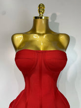 Load image into Gallery viewer, Strapless Flower Prom Gown Mini Dress