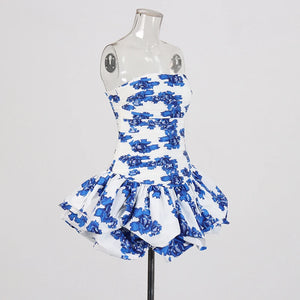 Solid Spliced Ruffles Slimming Dress