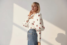 Load image into Gallery viewer, Strawberry Embroidery  Top