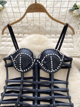 Load image into Gallery viewer, Gothic Bodycon Leather Dress Vintage