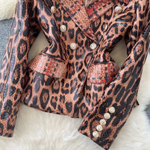 Load image into Gallery viewer, Leopard Vintage Blazer