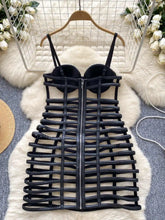 Load image into Gallery viewer, Gothic Bodycon Leather Dress Vintage