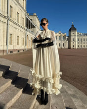 Load image into Gallery viewer, Solid White Ruffle Maxi Dress
