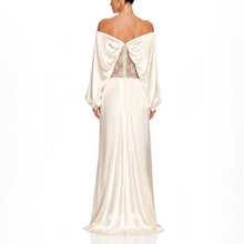 Load image into Gallery viewer, Celeste Ivory Satin &amp; Lace Gown