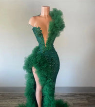 Load image into Gallery viewer, Diamonds Crystal Ruffle Split Birthday Party Dress
