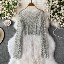 Load image into Gallery viewer, Pearl Beading Crop Top