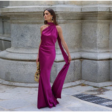 Load image into Gallery viewer, Elegant Ribbon Halter Dress Wom