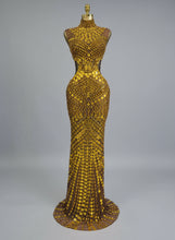 Load image into Gallery viewer, Luxury Shiny Mirror Rhinestones Hollowed-out  Dress