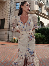 Load image into Gallery viewer, Casual Printed Ruffle Long Dress