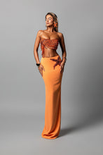 Load image into Gallery viewer, Glamorous Orange 2 Piece Evening Dress Set With