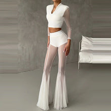 Load image into Gallery viewer, See Through Mesh Flare Pants