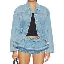 Load image into Gallery viewer, New Style Long-sleeve With Belt Waist Denim