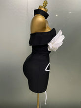 Load image into Gallery viewer, Black Mini Bodycon Bandage Dress