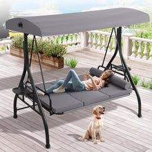 Load image into Gallery viewer, Outdoor Porch Swing with Canopy
