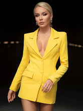Load image into Gallery viewer, Yellow Black Suit Dress