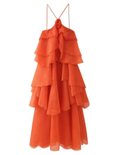 Load image into Gallery viewer, Solid Spliced Ruffles Elegant Dress