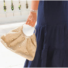 Load image into Gallery viewer, Boho Beaded Straw Handbag
