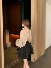 Load image into Gallery viewer, Satin Blouses Stylish Big Bow Shirt
