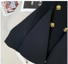 Load image into Gallery viewer, French Socialite Sweet Sleeveless Black Dress