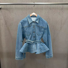Load image into Gallery viewer, New Style Long-sleeve With Belt Waist Denim