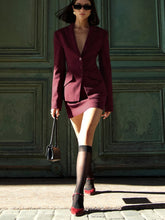 Load image into Gallery viewer, Blazer With High Waist Mini Skirt Set