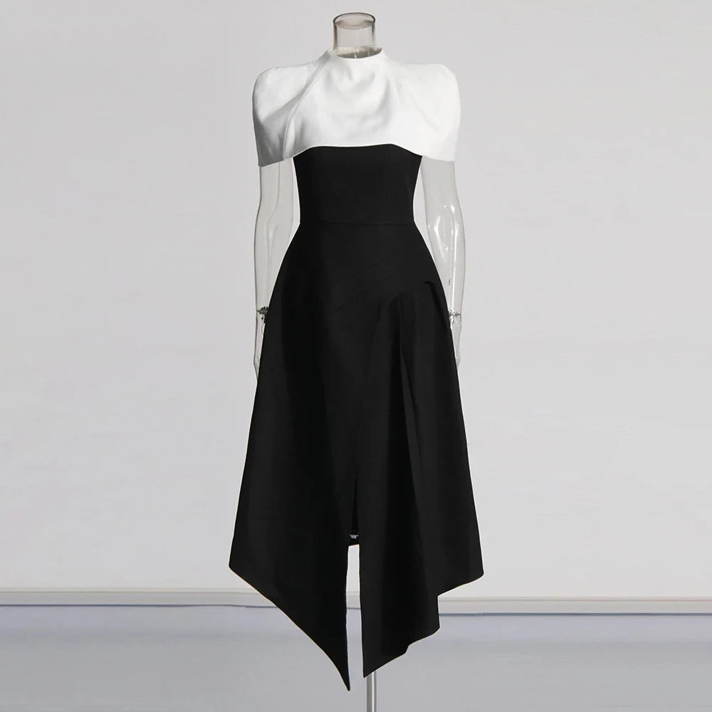 Colorblack Slimming Elegant Long Dress
