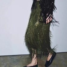 Load image into Gallery viewer, Elegant Tassel Sequin Irregular Long Skirt