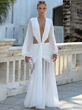 Load image into Gallery viewer, Long Sleeve Sexy Maxi Dress