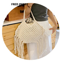 Load image into Gallery viewer, Woven Tassel  Shoulder Bag