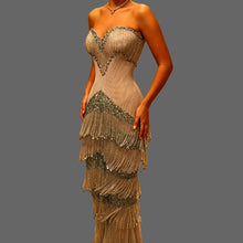 Load image into Gallery viewer, Deco Royale Crystal Fringe Gown