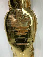 Load image into Gallery viewer, Gold Sequin Strapless Crystal Bodycon