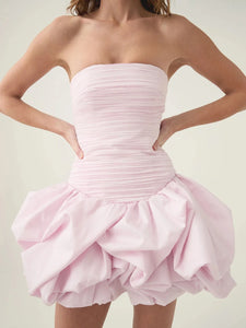 Solid Spliced Ruffles Slimming Dress