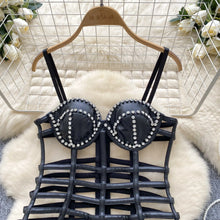 Load image into Gallery viewer, Gothic Bodycon Leather Dress Vintage