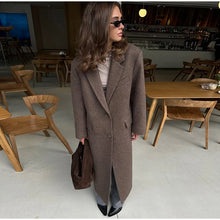 Load image into Gallery viewer, Fashion Waist Cinching Woolen Long Coat
