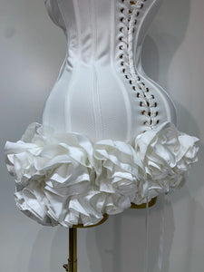 Strapless Flower Prom Gown Mini Dress