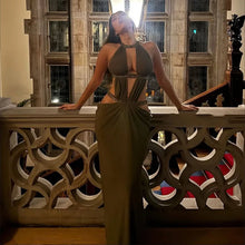 Load image into Gallery viewer, Hollow Out Sequin Halter Dress