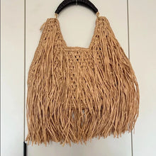 Load image into Gallery viewer, Bohemian Fringe Straw Tote