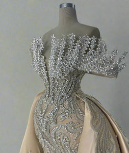 Two Pieces Champagne Party Dress