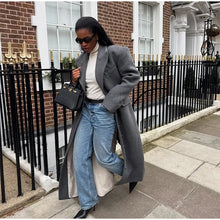 Load image into Gallery viewer, Fashion Waist Cinching Woolen Long Coat