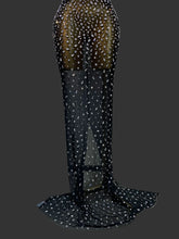 Load image into Gallery viewer, Luxury Rhinestones Sexy Transparent Mesh Maxi Long Dress