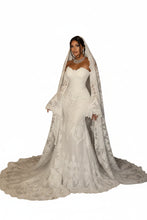 Load image into Gallery viewer, Lace Appliques Brides Gown Custom Made
