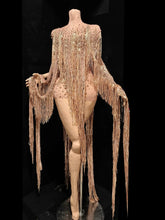 Load image into Gallery viewer, Mesh See Through Tassel Cloak Mini Dress