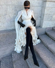 Load image into Gallery viewer, Solid White Ruffle Maxi Dress