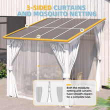 Load image into Gallery viewer, 8x8 Outdoor Lean-to Gazebo Pergola Curtains &amp; Netting Patio