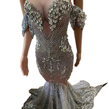 Load image into Gallery viewer, Bright Crystal Sequins Elegant Fishnet Dress