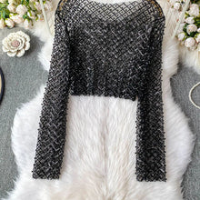 Load image into Gallery viewer, Pearl Beading Crop Top