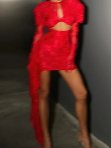 New Sexy Gloves Long Sleeves  Mini Dress