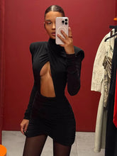 Load image into Gallery viewer, Sexy Hollow Out Pleated Mini Dress