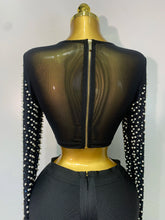Load image into Gallery viewer, Mesh Pearl Black Top Bandage Set