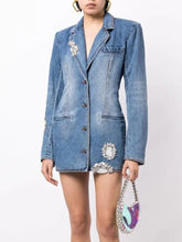 Load image into Gallery viewer, Denim Blazer Jacket